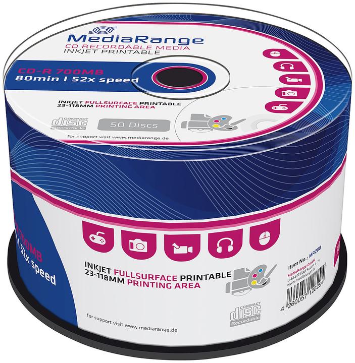 Produktbild MediaRange CD-R - printable, 50er-Spindel (50x)