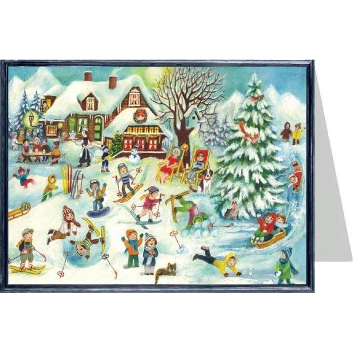 Richard Sellmer, Grusskarte + Briefpapier, 99131 - Weihnachtskarte - Skihütte