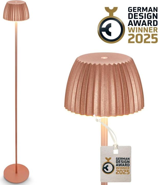 Briloner Brilo unplugged RIFFLE Akku LED Stehleuchte mit Lichtkante - Kupfer (400 lm)