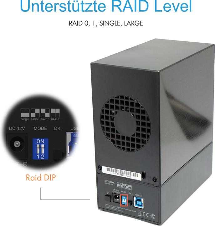 Productafbeelding Icy Box RAID-behuizing voor 2x HDD, IB-RD3621U3 (3.5")