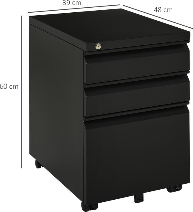 Produktbild Vinsetto Rollcontainer mit Schubladen und Ablagefläche (39 x 48 x 60 cm)