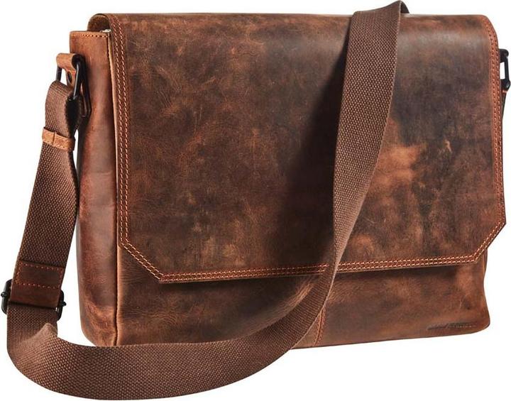 Maverick The Original Notebook Bag in pelle 14", marrone