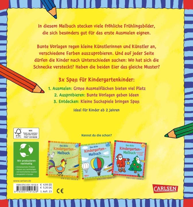 Produktbild Das dicke Kindergarten-Malbuch: Auf der Wiese
