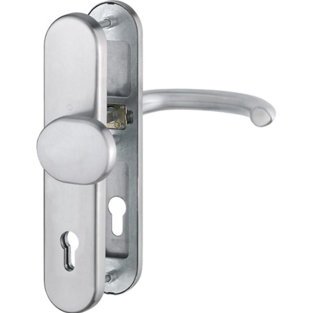 Hoppe, Türgriff + Fenstergriff, Schutzgarnitur Marseille E86G/3331/3310/1138Z Edelstahl F69 92 mm 66-71 mm (Türgarnitur)