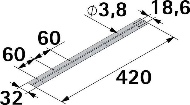 Immagine prodotto Hettich Stangenscharnier 32x400 mm vermessingt (1 pz.)