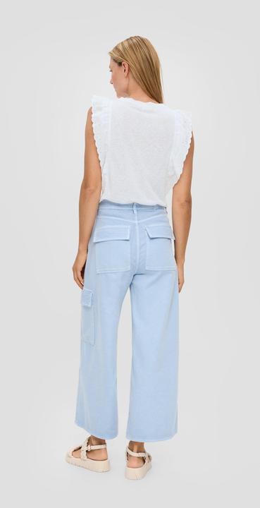 Image du produit S.Oliver T-Shirt Gerade geschnittenes Top aus Viskose-Stretch mit bestickten Flügelärmeln (44)