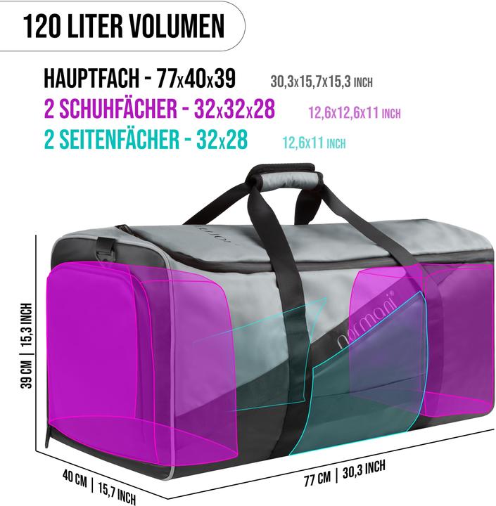 Image du produit Normani Sac de sport avec fonction sac à dos 120 litres Westpass - 9273 (120 l)