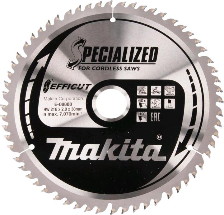 Actual product image Makita E-08888 TCT saw 216X30X2.0MM, Z-60 EFFICUT