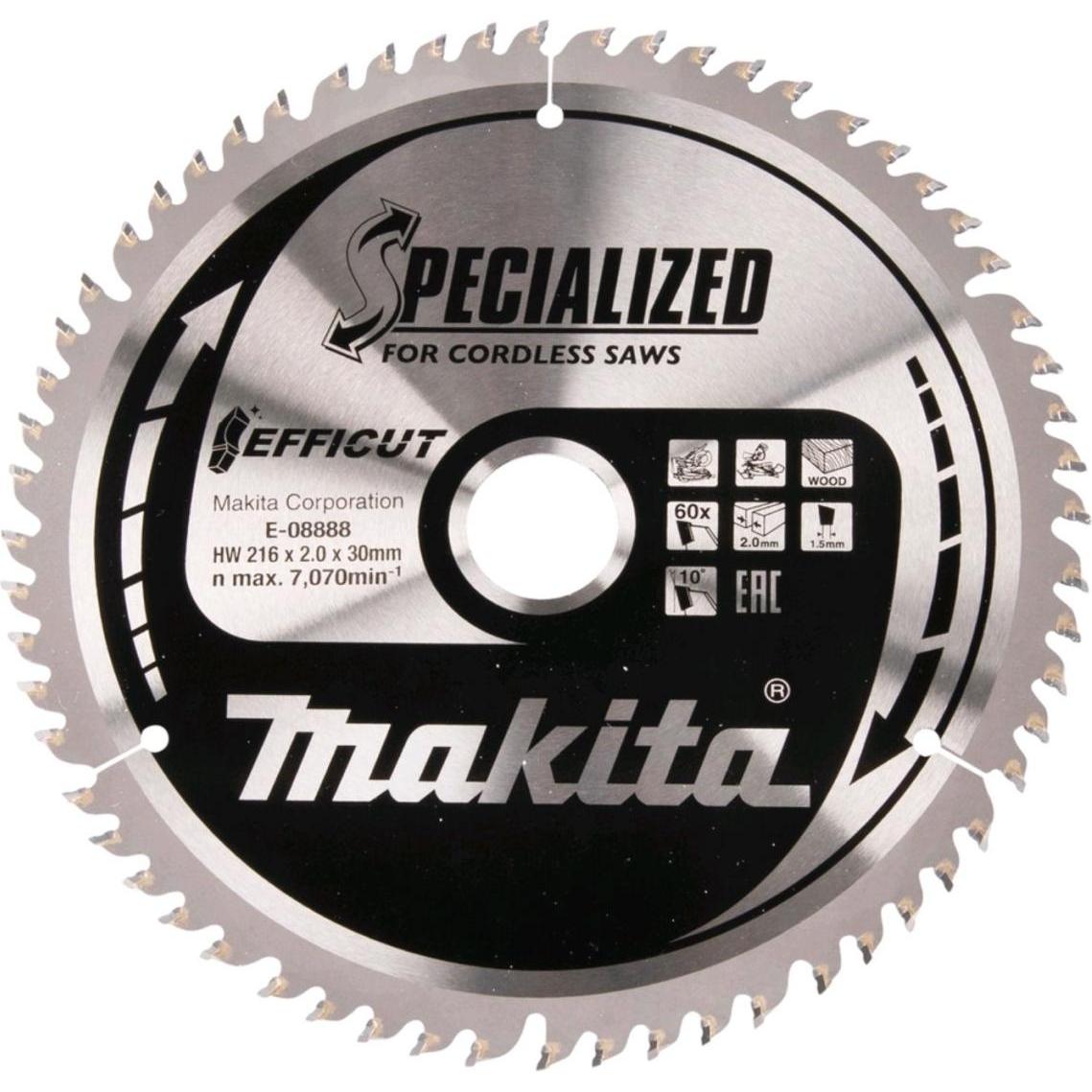 Makita, Sägeblatt, E-08888 TCT-Säge 216X30X2.0MM, Z-60 EFFICUT