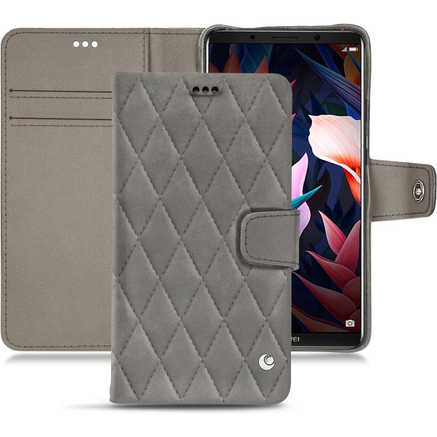Noreve Lederschutzhülle Wallet (Huawei Mate 10 Pro), Smartphone Hülle, Grau