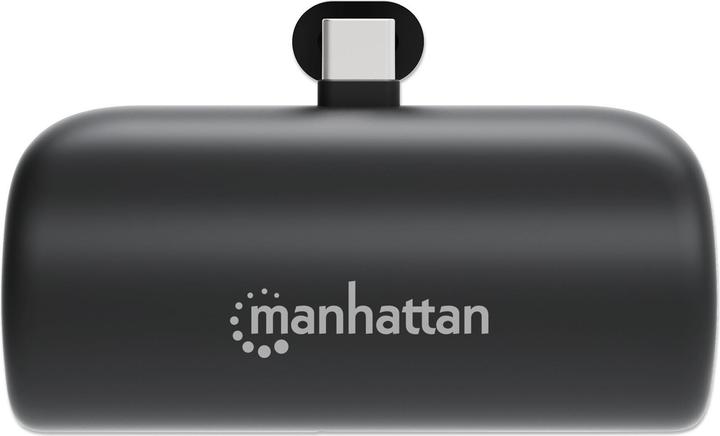Produktbild Manhattan Powerbank 5000 mAh mit integriertem USB-C-Stecker 10W zur Nutzung als Handyhalterung mit L (5000 mAh, 10 W, 18.50 Wh)