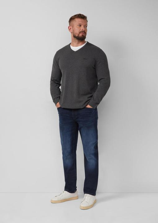 Produktbild s.Oliver Strickpullover Strickpullover mit Logo-Stickerei (XXL)