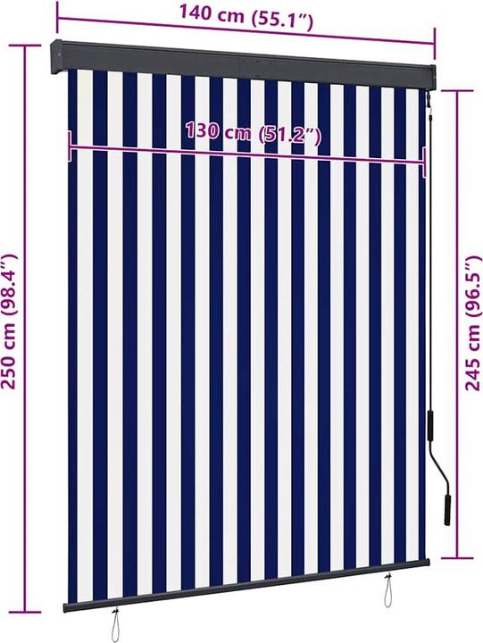 Produktbild vidaXL Aussenrollo (140 x 250 cm)