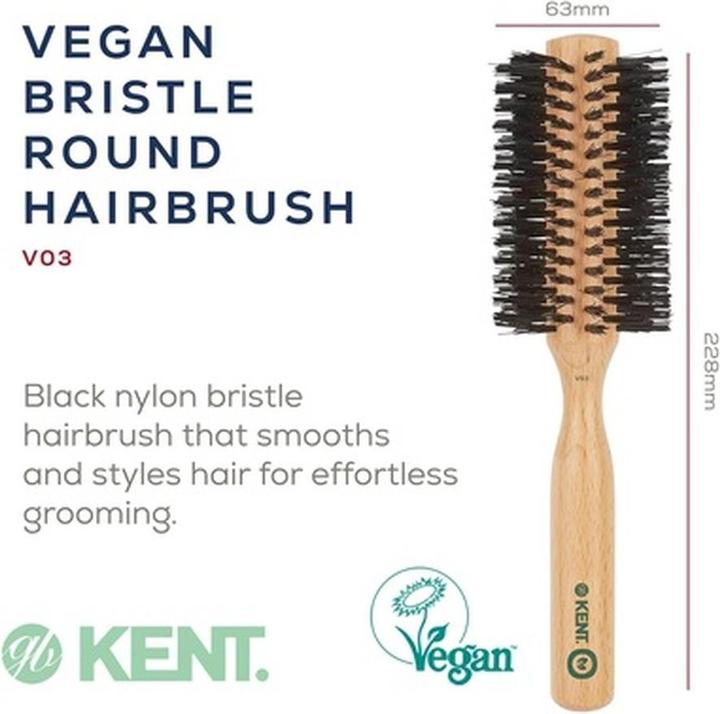 Produktbild Kent V03 Vegan Boar Bristle Hair Brush Eco-Friendly Round Brush for Blow Outs