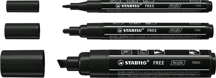 Actual product image STABILO Acrylic marker Free Acrylic Mix Black, 3-pack (3x)