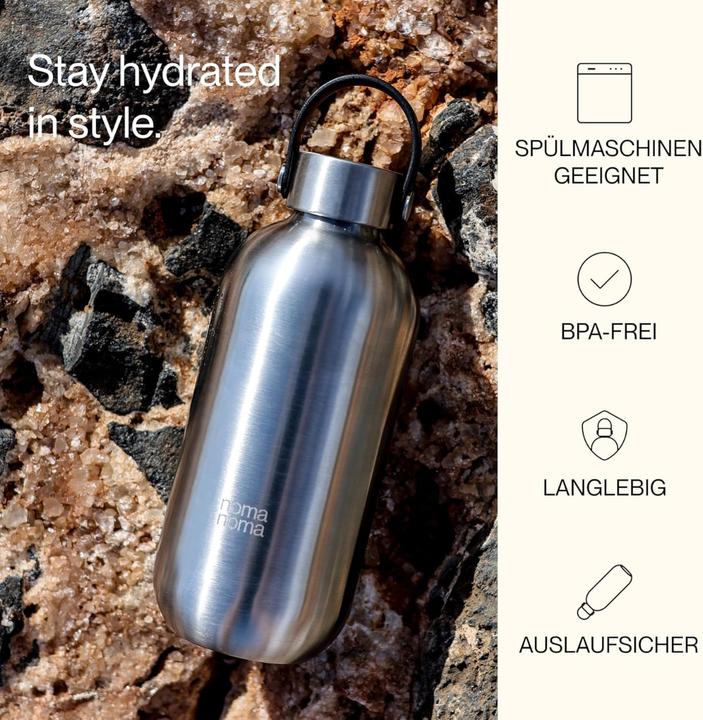 Actual product image noma noma Trinkflasche Edelstahl auslaufsicher 750ml Ice Silver (0.75 l)