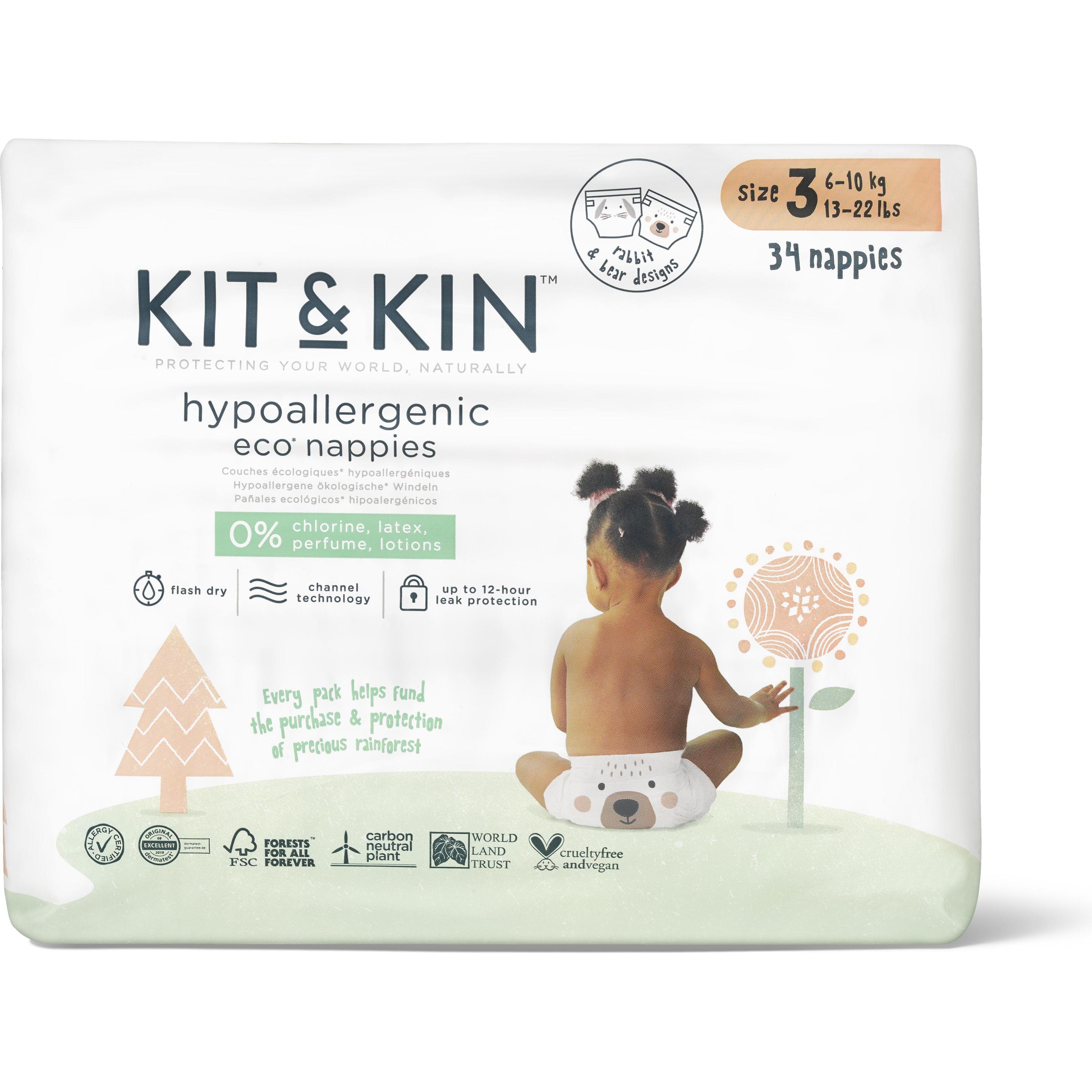 Kit & Kin Nappies (Gr. 3, Tragepack, 34 Stück)