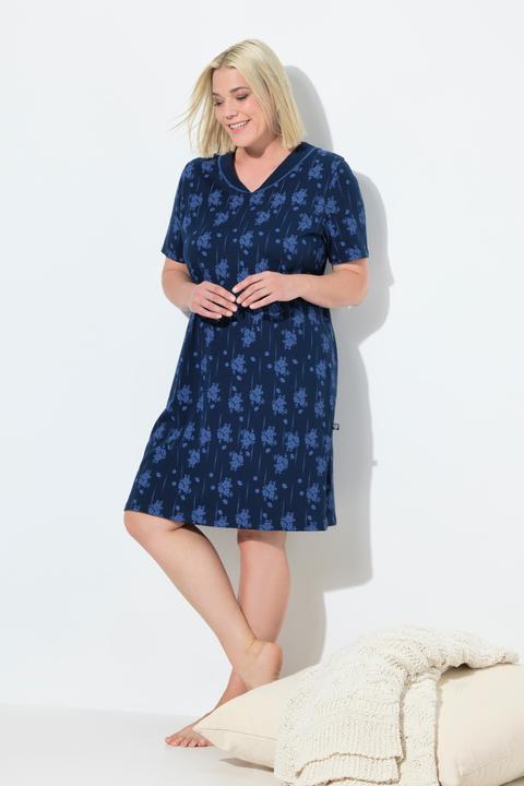 Image du produit Ulla Popken Grands T-shirts, lot de 2, motif à fleurs, col en V, manches courtes/sans manches (46, 48)