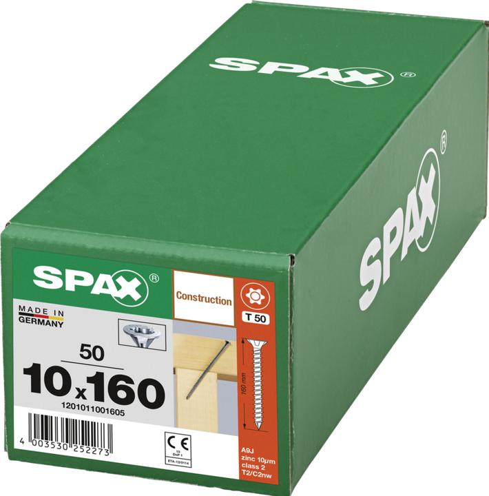 Actual product image Spax Countersunk Multi-Head T-Star Plus T 50 Fully Threaded Cut Tip Wirox (50 Screws per piece)