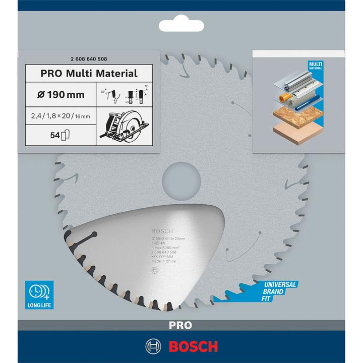 Produktbild Bosch Professional Zubehör PRO Multi Material Kreissägeblatt, 190 x 2,4 x 20 mm