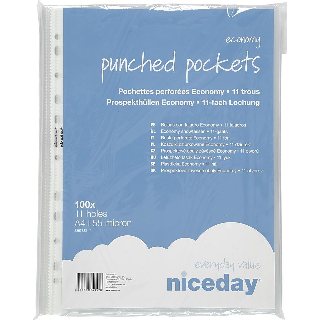 Bantex, Busta portadocumenti, Plastlommer A4 trasparente 0,06 mm åben top - (100 pz.) (A4, 100 x)