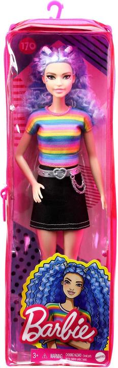 Actual product image Barbie Fashionista Doll - Rainbow top & black skirt