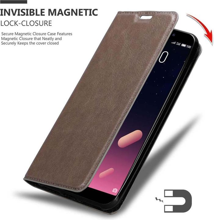Actual product image Cadorabo Book Invisible Magnet Cover (Meizu M6s)
