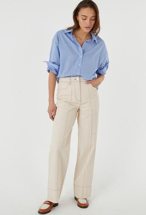 Produktbild La Redoute Collections Weite Bluse mit langen Ärmeln und Streifenmuster (36)