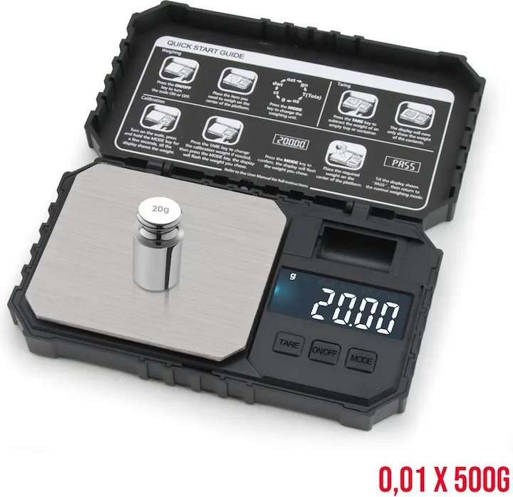 Immagine prodotto Swissdetector Bilancia tascabile di precisione 500g x 0,01g Gioielleria Bilancia da grammi