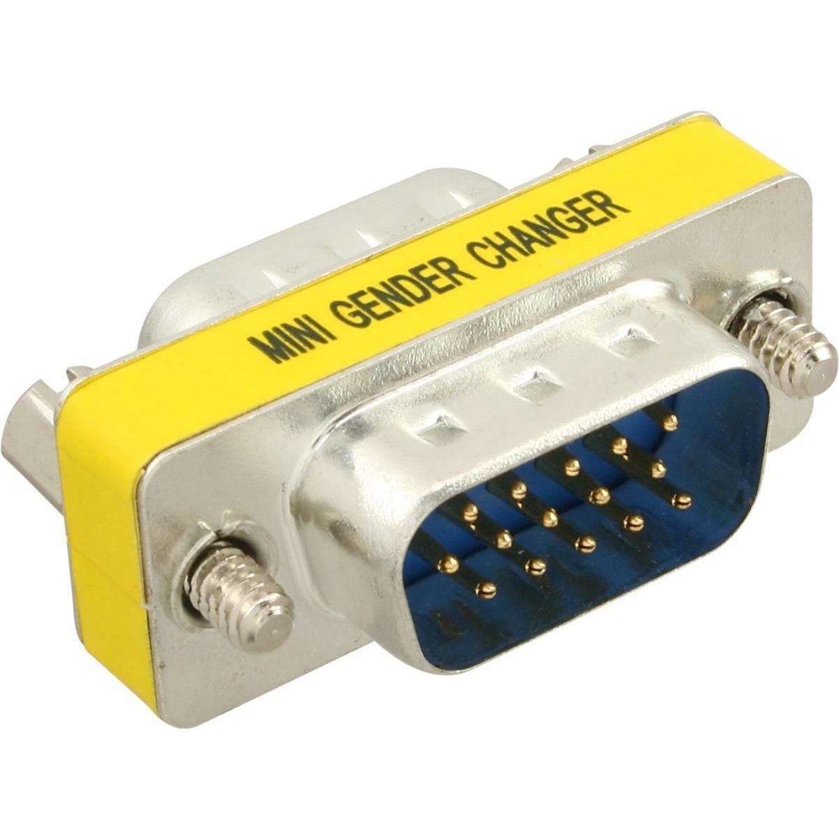 InLine Mini-Gender-Changer (VGA, 14 cm), Data + Video Adapter, Silber