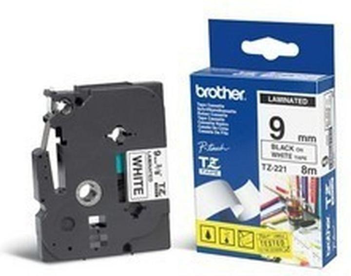 Produktbild Brother TZe-221 (0.90 cm, Schwarz, Weiss)