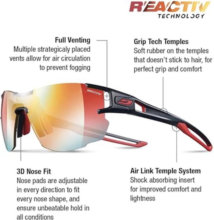 Produktbild Julbo Aerolite Zebra Light Brille (Schwarz, Rot)