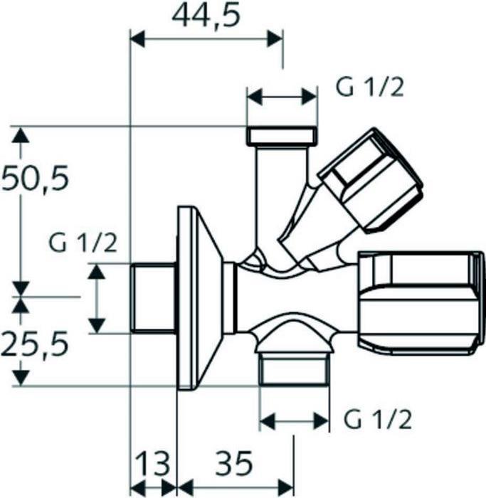 Produktbild Schell Kombi-Eckventil COMFORT chrom 1/2Zoll