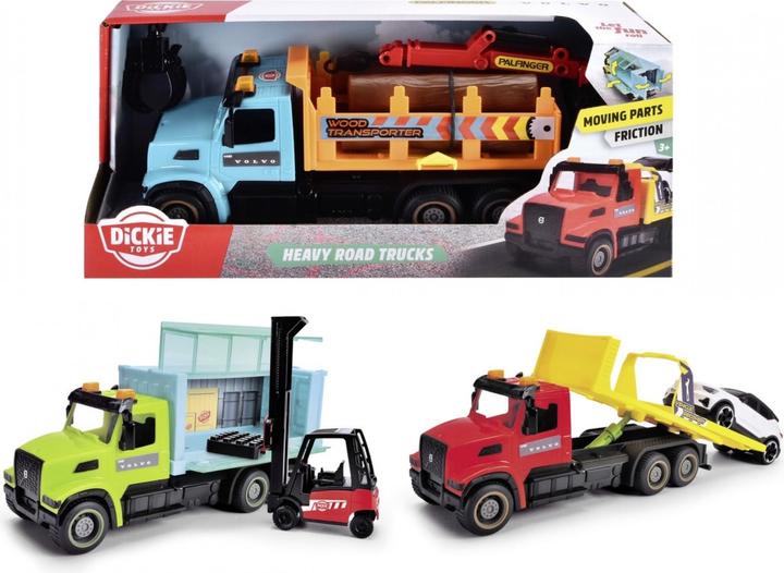 Produktbild Dickie Heavy Road Trucks, 3-sort.