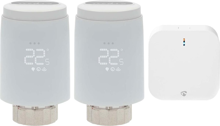 Actual product image Nedis 2er-Set Smartes Heizkörperthermostat inkl. Zigbee-Gateway