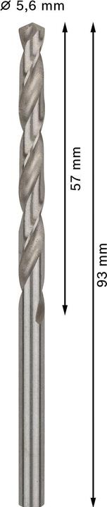 Produktbild Bosch Professional Zubehör PRO Metal HSS-G Spiralbohrer, 5,6 x 57 x 93 mm (5.6 mm)