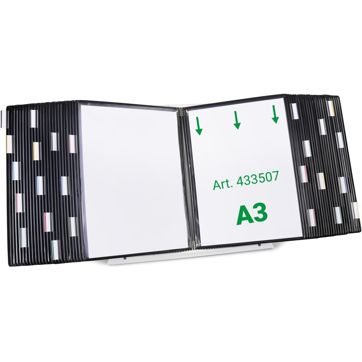 Tarifold, Informationsschild, Sichttafelsystem 433507 DIN A3 schwarz mit 50 St. Sichttafeln