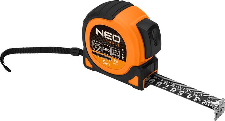 Actual product image Neo Super Black Stahlbandmass 5 m x 19 mm, automatische Verriegelung, zwei Stopptasten, Magnet (5 m)