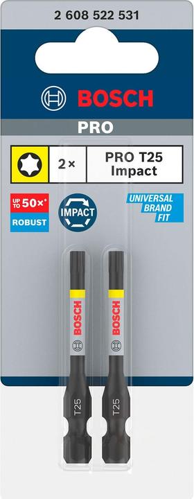 Actual product image Bosch Professional Zubehör PRO Torx Impact Bit (Hexagon socket TX)