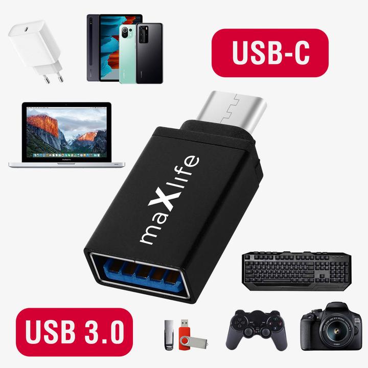 Image du produit Maxlife Adaptateur USB-A / USB-C (USB, USB Type C)