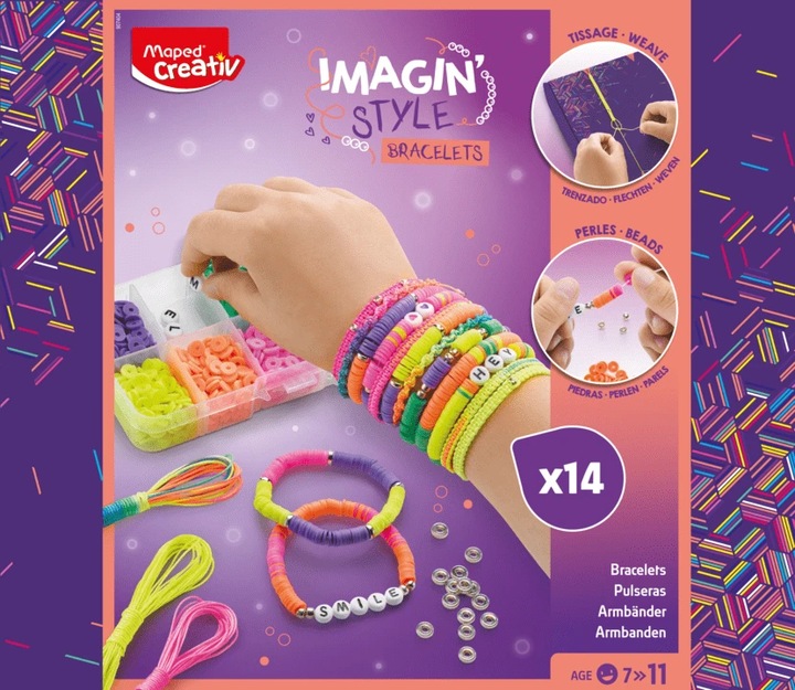Immagine prodotto Maped Set di gioielli creativi IMAGIN'STYLE braccialetti NEON Set per la creazione di 14 braccialetti