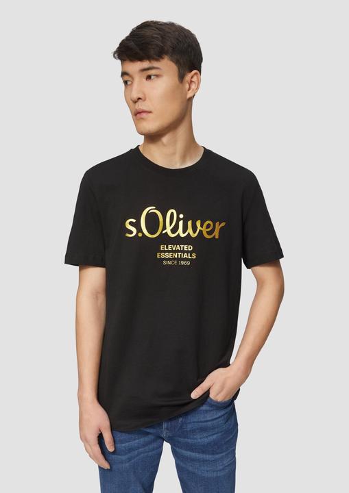 Produktbild s.Oliver T-Shirt T-Shirt mit Gold- oder Silber-Print (L)