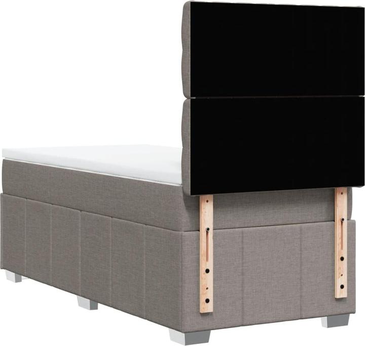 Produktbild vidaXL Boxspringbett Einzelbett Polsterbett Bett Matratze Taupe 80x200cm Stoff (80 x 200 cm)