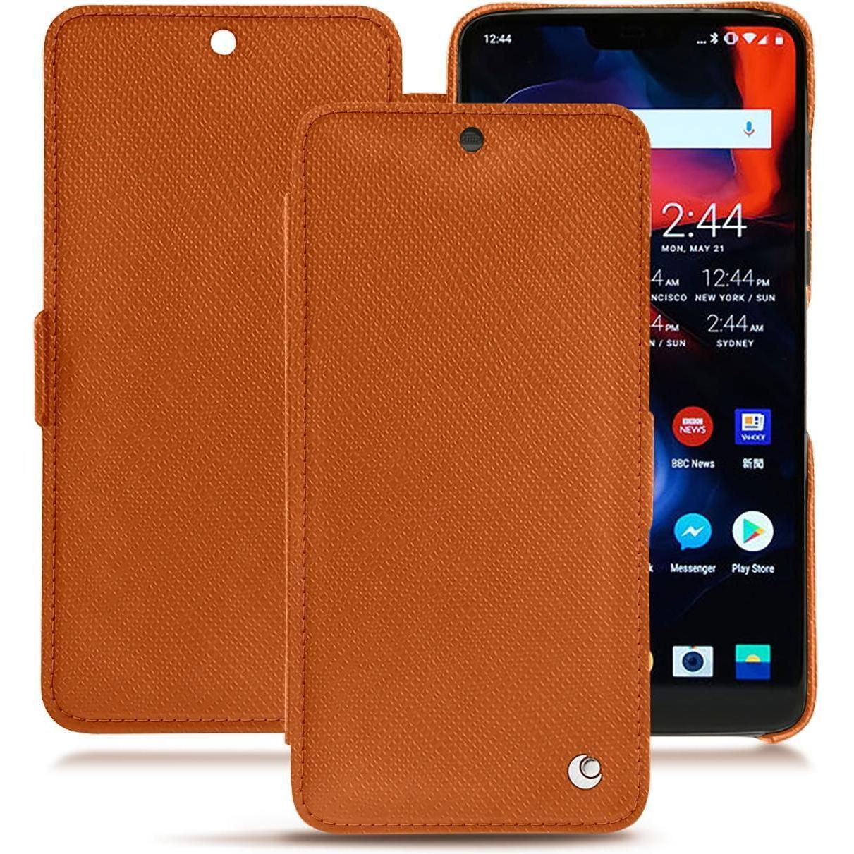 Noreve Lederschutzhülle horizontal (OnePlus 6), Smartphone Hülle, Orange