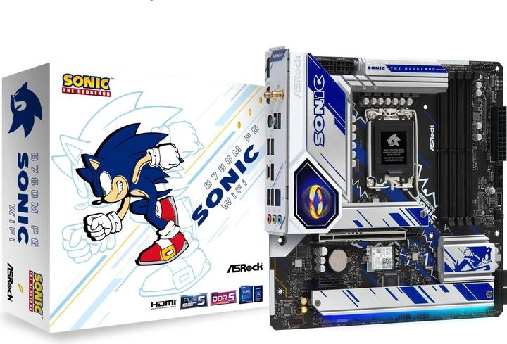 Image du produit AsRock B760M Phantom Gaming Sonic WIFI (LGA 1700, Intel B760, mATX)