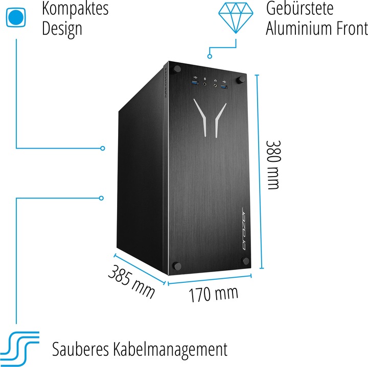 Image du produit Erazer Recon E30 Core Gaming (Intel Core i5-12400F, 16 Go, 1000 Go, GeForce RTX 3050)
