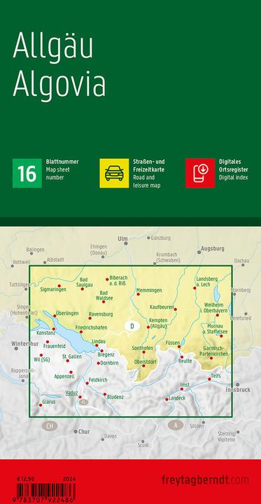 Immagine prodotto Allgäu, carta stradale e del tempo libero 1:150.000, freytag & berndt