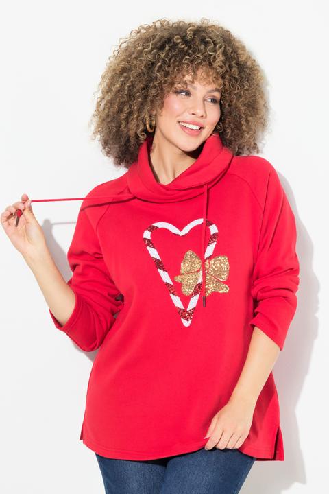 Produktbild Ulla Popken Sweatshirt, Zuckerstangen, Stehkragen, Langarm (56)