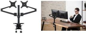 Actual product image Alba TFT/LCD monitor arm MHARMFD N, 2-way, black with table clamp, for monitors up to 68.58 cm (27") (27")