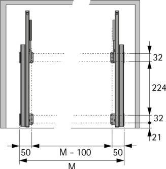 Produktbild Hettich Bodenmontage-Set für Schuhauszug
